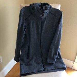 Long Navy Athleta Sweatshirt Coat